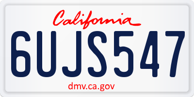CA license plate 6UJS547