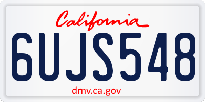 CA license plate 6UJS548