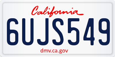 CA license plate 6UJS549