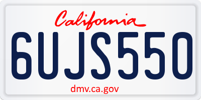 CA license plate 6UJS550