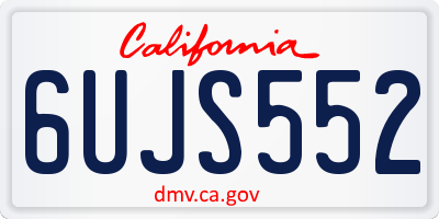 CA license plate 6UJS552