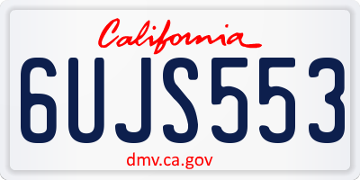 CA license plate 6UJS553