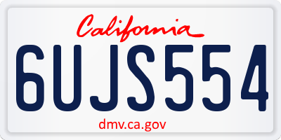 CA license plate 6UJS554