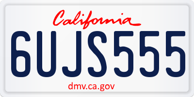 CA license plate 6UJS555