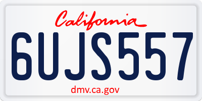 CA license plate 6UJS557