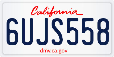 CA license plate 6UJS558