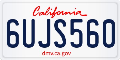 CA license plate 6UJS560