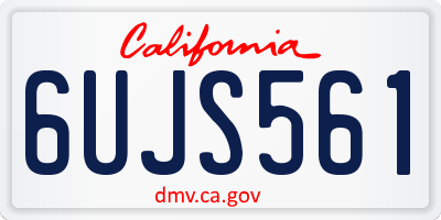 CA license plate 6UJS561