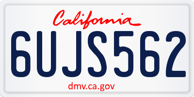 CA license plate 6UJS562