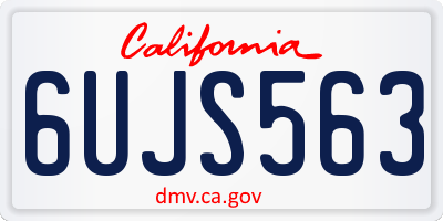 CA license plate 6UJS563