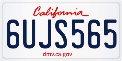 CA license plate 6UJS565