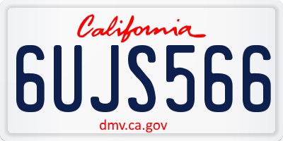 CA license plate 6UJS566
