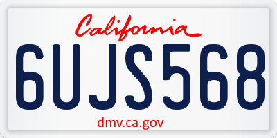 CA license plate 6UJS568