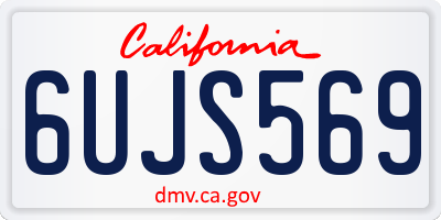 CA license plate 6UJS569