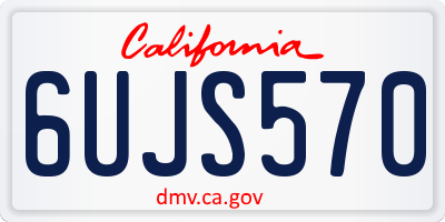 CA license plate 6UJS570