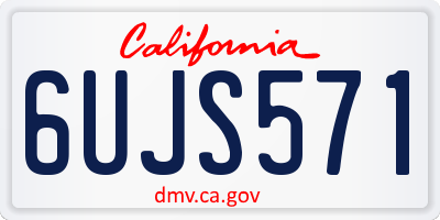 CA license plate 6UJS571
