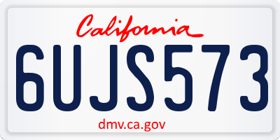 CA license plate 6UJS573