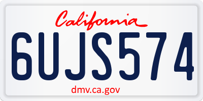 CA license plate 6UJS574