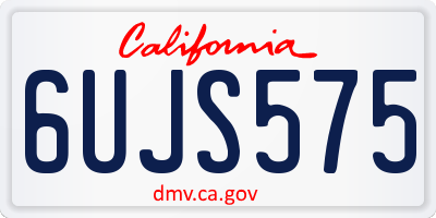 CA license plate 6UJS575