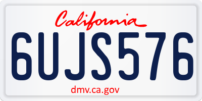 CA license plate 6UJS576
