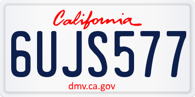 CA license plate 6UJS577