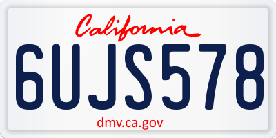 CA license plate 6UJS578