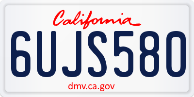 CA license plate 6UJS580