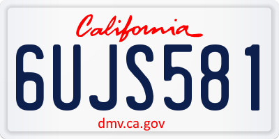 CA license plate 6UJS581