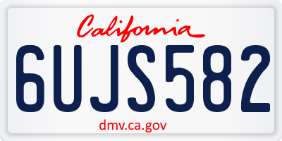 CA license plate 6UJS582