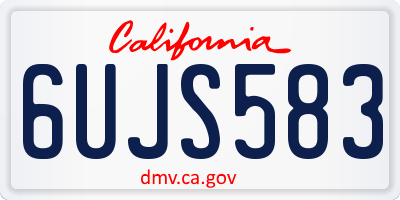 CA license plate 6UJS583