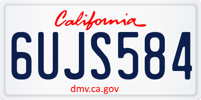 CA license plate 6UJS584