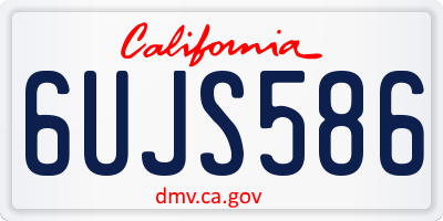 CA license plate 6UJS586