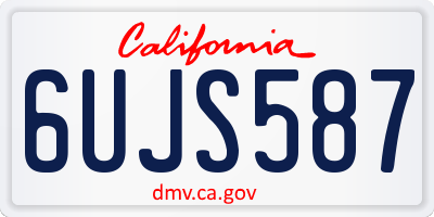 CA license plate 6UJS587