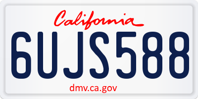 CA license plate 6UJS588