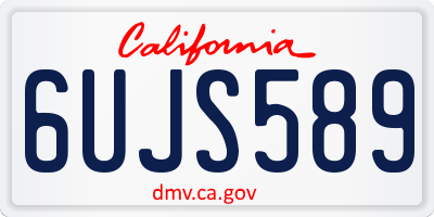 CA license plate 6UJS589