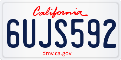 CA license plate 6UJS592