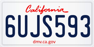 CA license plate 6UJS593