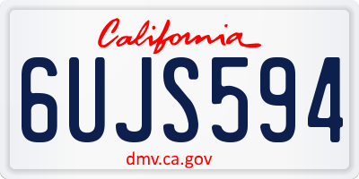 CA license plate 6UJS594