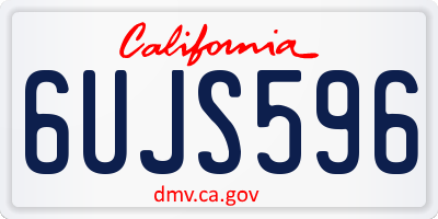 CA license plate 6UJS596