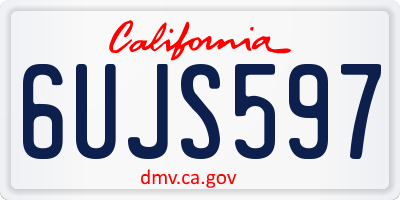CA license plate 6UJS597