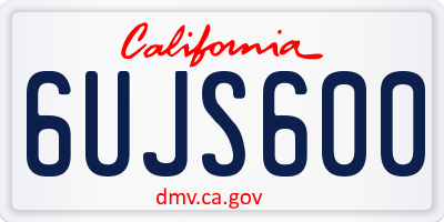 CA license plate 6UJS600