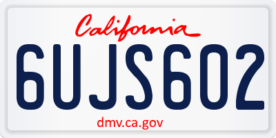 CA license plate 6UJS602
