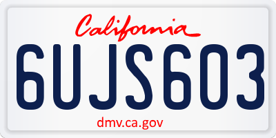 CA license plate 6UJS603