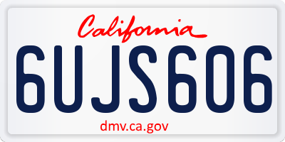CA license plate 6UJS606