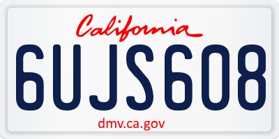 CA license plate 6UJS608