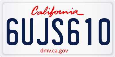 CA license plate 6UJS610