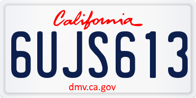 CA license plate 6UJS613