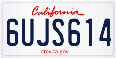 CA license plate 6UJS614