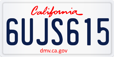 CA license plate 6UJS615