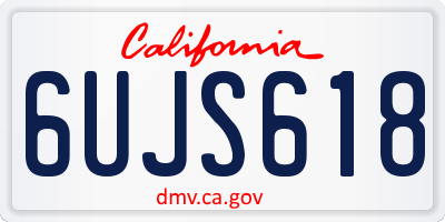 CA license plate 6UJS618